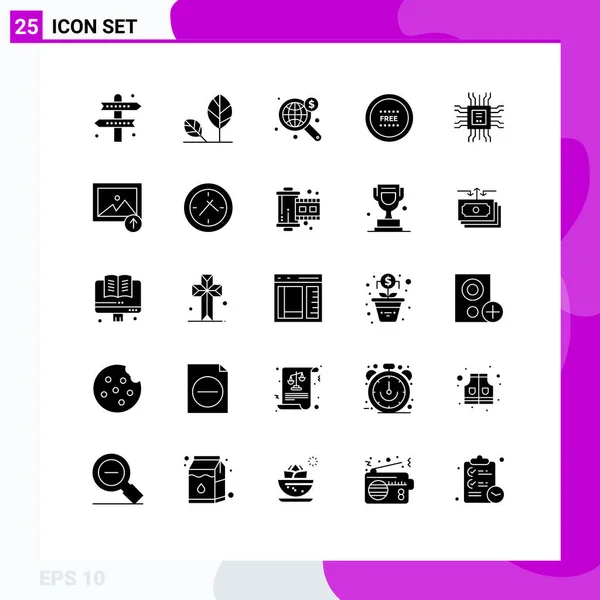 User Interface Solid Gyph Pack Modern Signs Sysymbols Line Ecommerce — Vector de stock