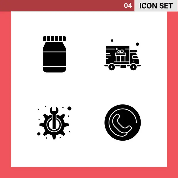 Universal Icon Symbols Group Modern Solid Glyphen Bottle Fix Geschenk — Stockvektor