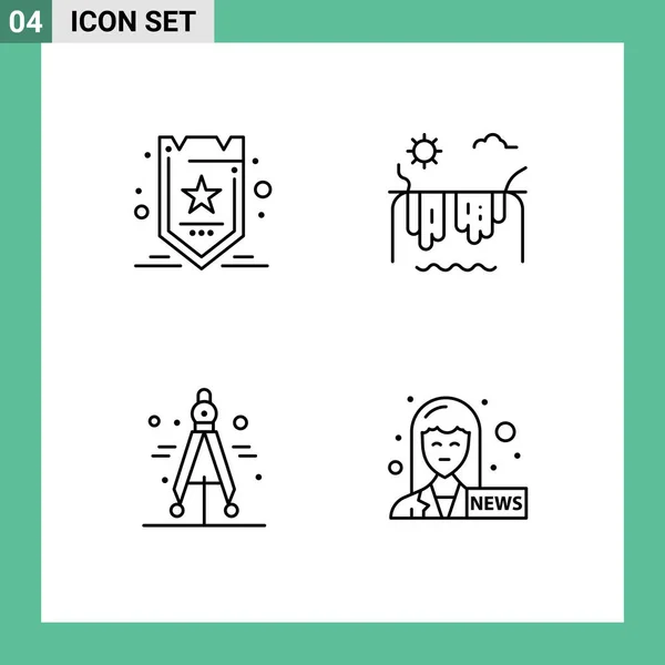 Creative Icons Modern Signs Symbols Marketing Divider Tag Sun Female — Stock Vector