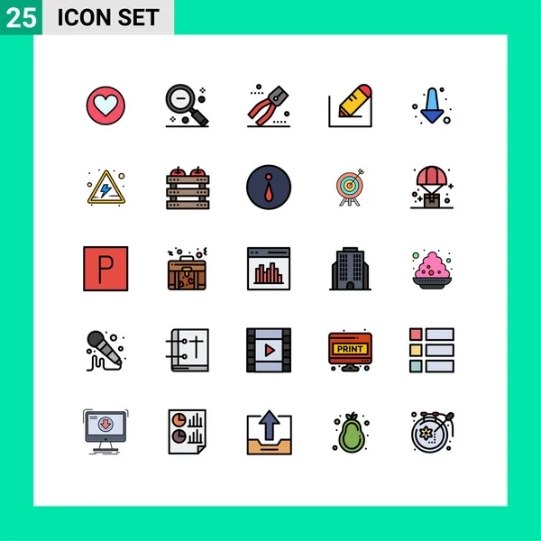 Grupo Universal Símbolos Icon Elementos Modernos Diseño Vectores Línea Plana — Vector de stock