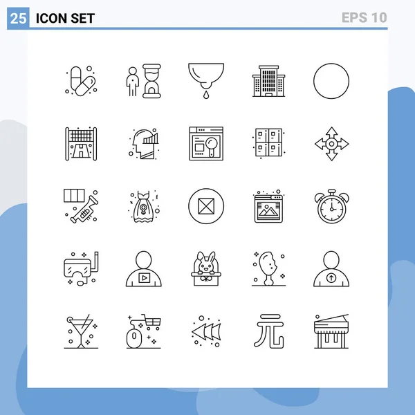 Conjunto Icones Modernos Símbolos Sinais Para Escritório Construção Otimização Mãe — Vetor de Stock