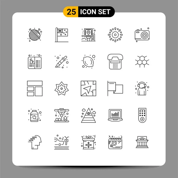 Creative Icons Modern Jelek Szimbólumok Party Tűzijáték Város Esemény Útvonal — Stock Vector