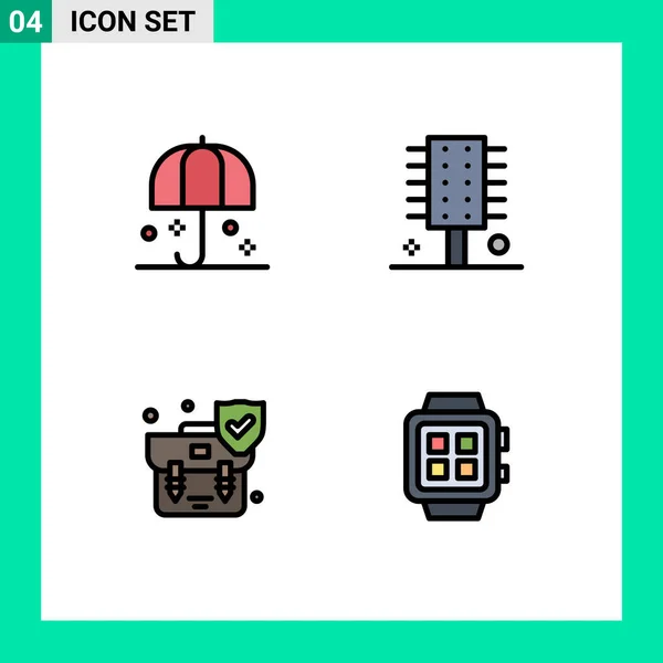 Stock Vector Icon Pack Line Signs Symbols Insurance Spa Salon — Stock Vector