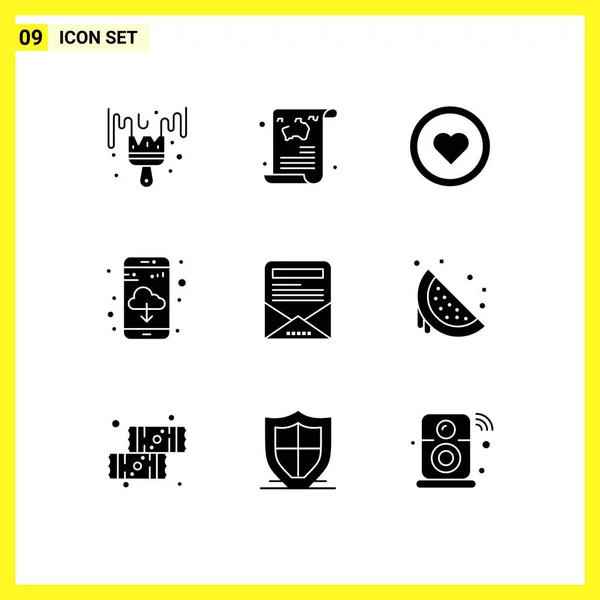 Creative Icons Modern Signs Symbols Email Newsletter Cloud Guide App — Stock Vector