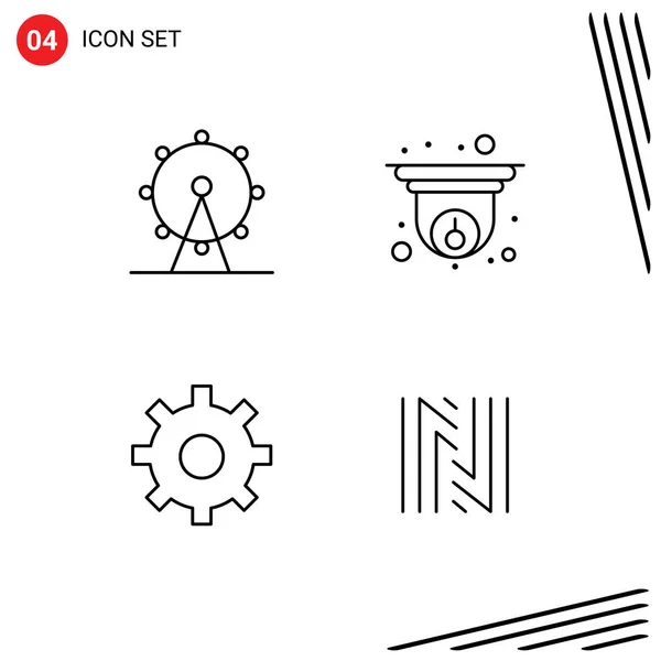 일련의 유니버설 공휴일 멀티미디어 Editable Vector Design Elements — 스톡 벡터