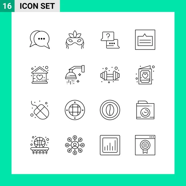 Stock Vector Icon Pack Line Signs Symbols Baby Popup Job — 스톡 벡터