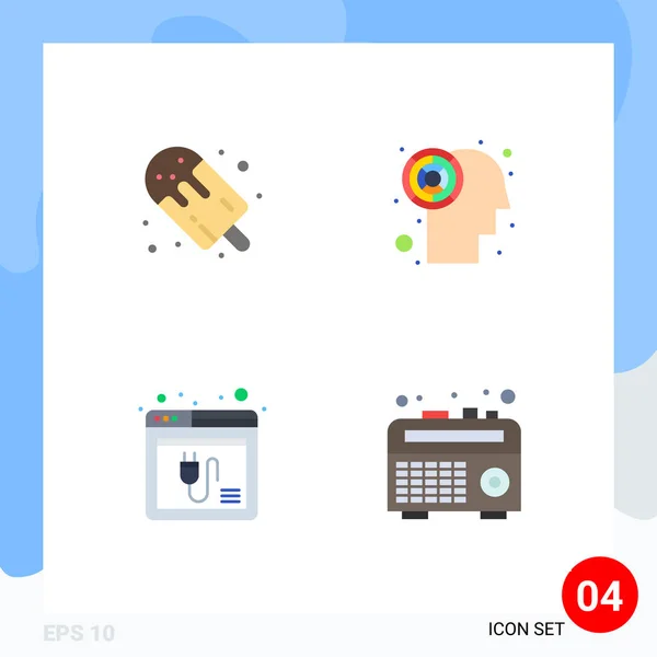 Conjunto Icones Modernos Símbolos Sinais Para Doces Internet Picolé Labirinto — Vetor de Stock