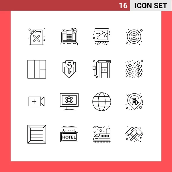 Creative Icons Modern Signs Sysymbols Wireframe Fan Academy Cooler University — Vector de stock