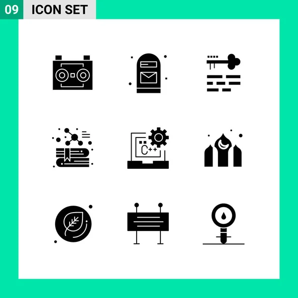 Universal Icon Symbols Group Modern Solid Glyphen Education Post Chemistry — Stockvektor