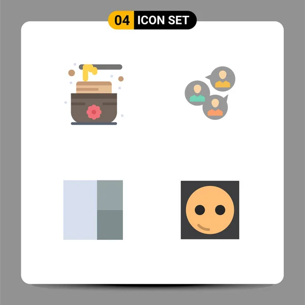 Modern Set Flat Icons Pictograph Sauna Layout Focus Group Group — Stock Vector