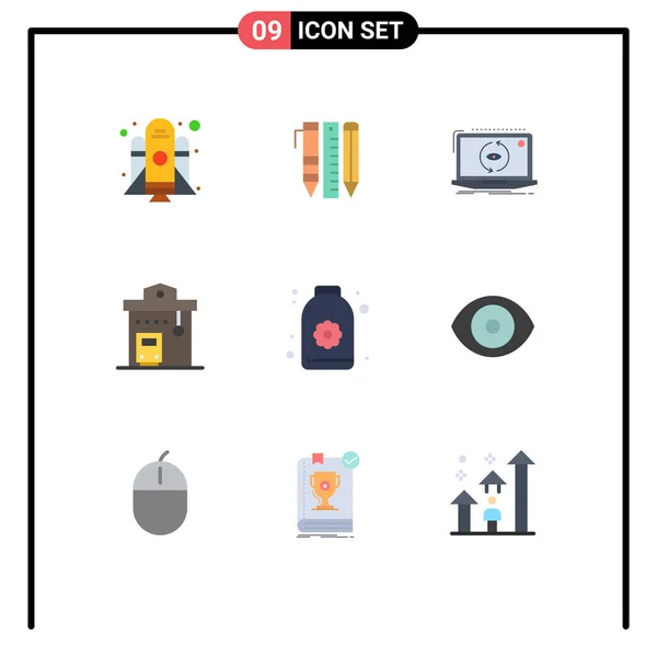 Universal Icon Symbols Group Modern Flat Colors Stop Road Integration — 스톡 벡터