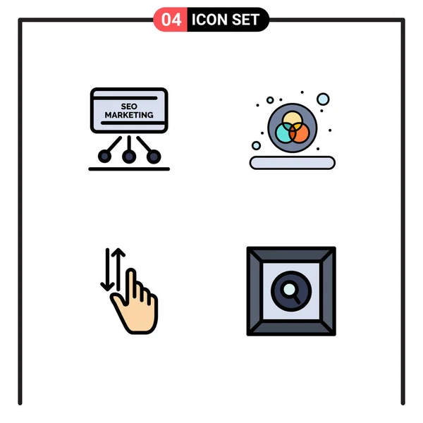Interface Usuário Filledline Flat Color Pack Modern Signs Symbols Seo — Vetor de Stock