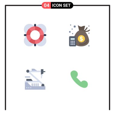 4 Düz Simge Modern Kümesi Temel, gelecek, taslak, finans, ilaç Düzenlenebilir Vektör Tasarım Elementleri Pictograph