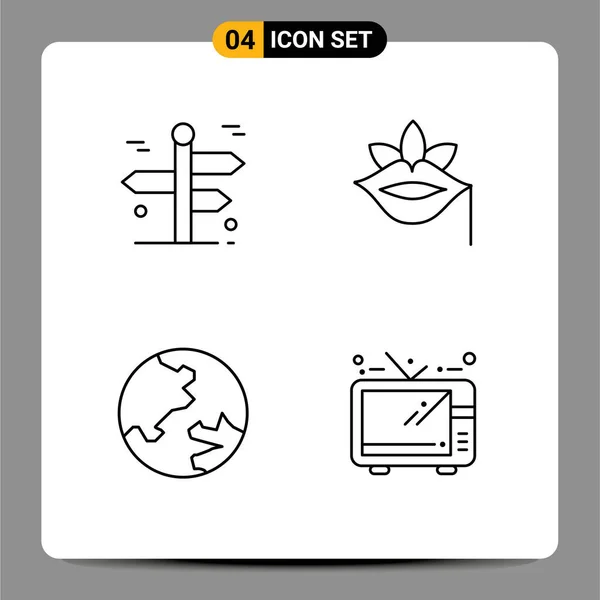 Set Modern Icons Sysymbols Signs Navigation Spring Travelling Flower Education — Vector de stock