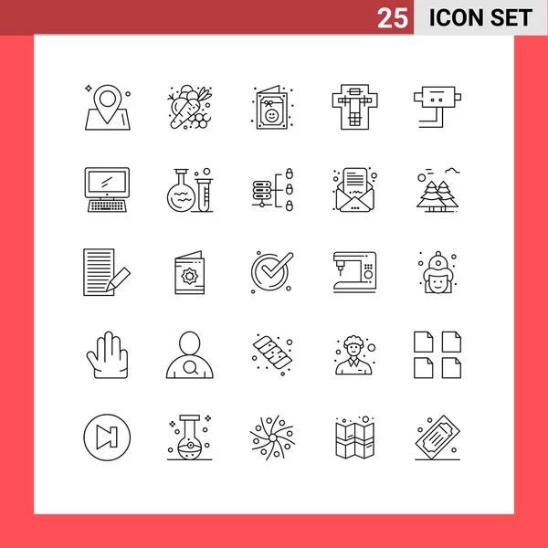 Stock Vector Icon Pack Mit Zeilenzeichen Und Symbolen Für Strafe — Stockvektor