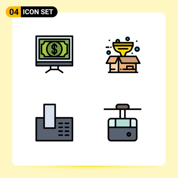 Universal Icon Symbols Group Modern Filledline Flat Colors Bank Appliances — Vetor de Stock