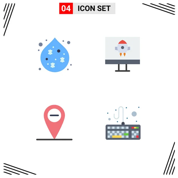 Universal Icon Symbols Group Modern Lapos Ikonok Szennyezés Hardver Számítógép — Stock Vector