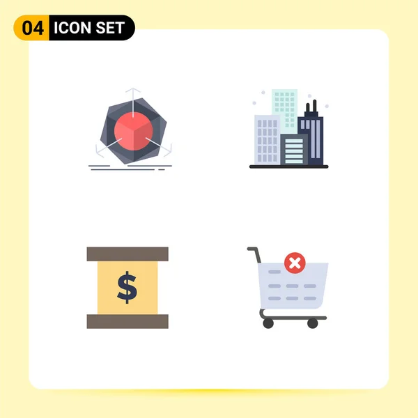 Set Modern Icons Symbols Signs Change Presentation Object Building Delete — Stock Vector