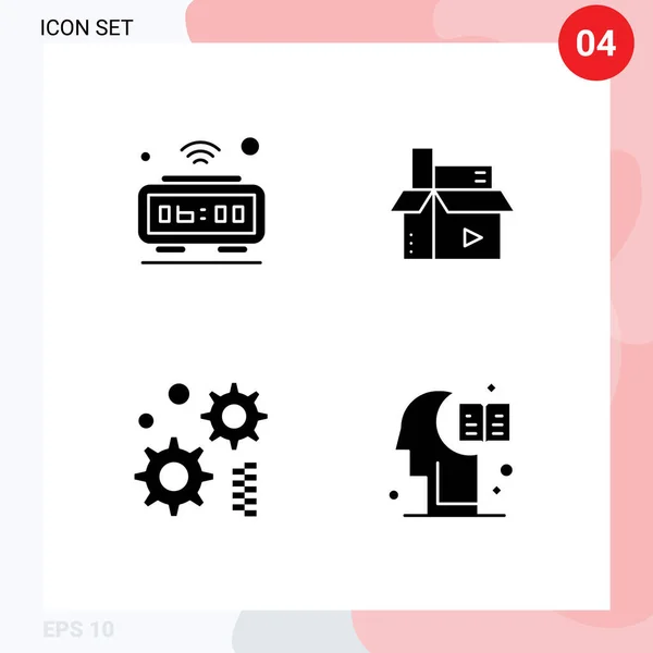 Universal Icon Symbols Group Modern Solid Glyphen Alarm Publishing Iot — Stockvektor