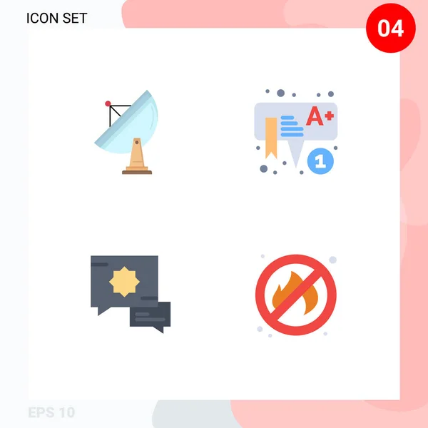 User Interface Pack Basic Flat Icons Satellite Islamic Space Kids — Vector de stock