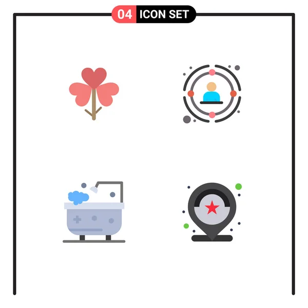 Pack Modern Flat Icons Signs Symbols Web Print Media Flower — Stock Vector