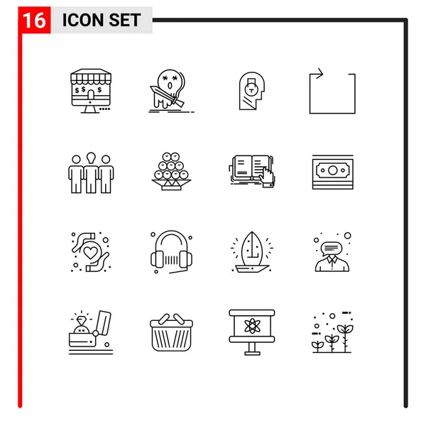 Mobile Interface Outline Set Pictograms Daybed Repeat Lock Loop User — Vector de stock