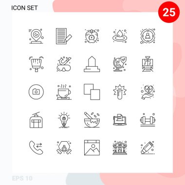 Sauna, yağ, mektup, zaman, sağlık Düzenlenebilir Vektör Tasarım Elementleri için Izgara 'da 25 Vektör Satırı kümesi