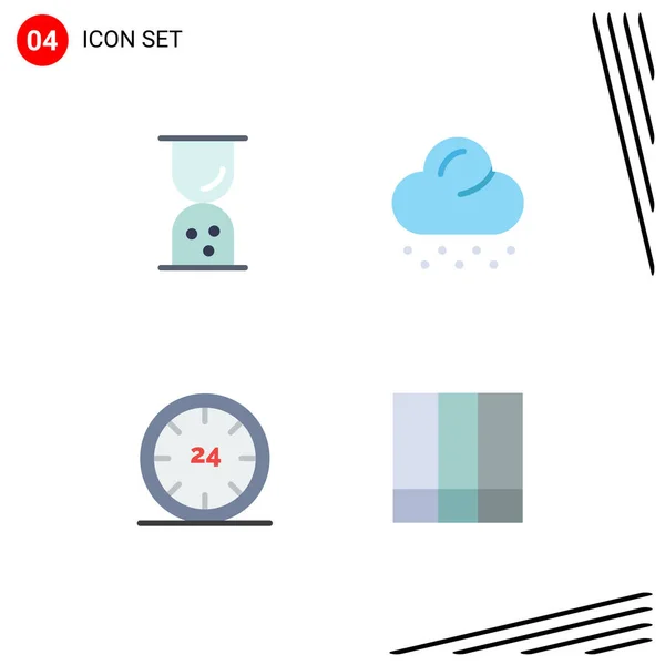 Thematic Vector Flat Icons Editable Sysymbols Business Day Time Weather — Vector de stock