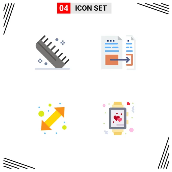 User Interface Flat Icon Pack Signes Symboles Modernes Beauté Facture — Image vectorielle