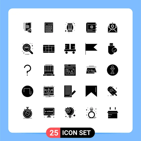 Benutzeroberfläche Solid Glyph Pack Moderner Zeichen Und Symbole Für Kontakte — Stockvektor