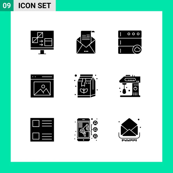 사이트 모바일 사용자 인터페이스 콘텐츠 Editable Vector Design Elements — 스톡 벡터