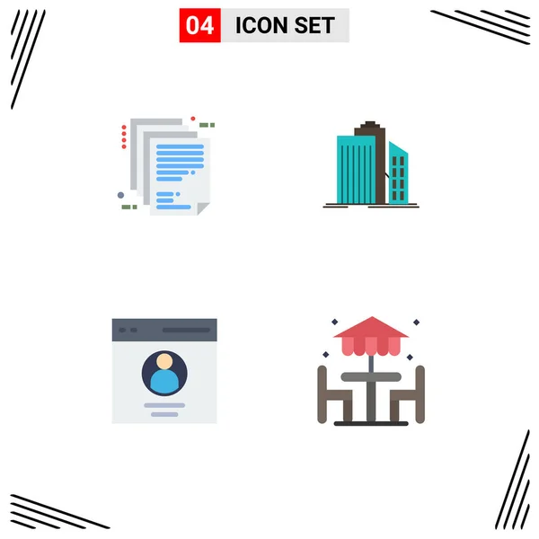 전형적 Vector Flat Icons Editable Symbols Deliver Office File Architecture — 스톡 벡터