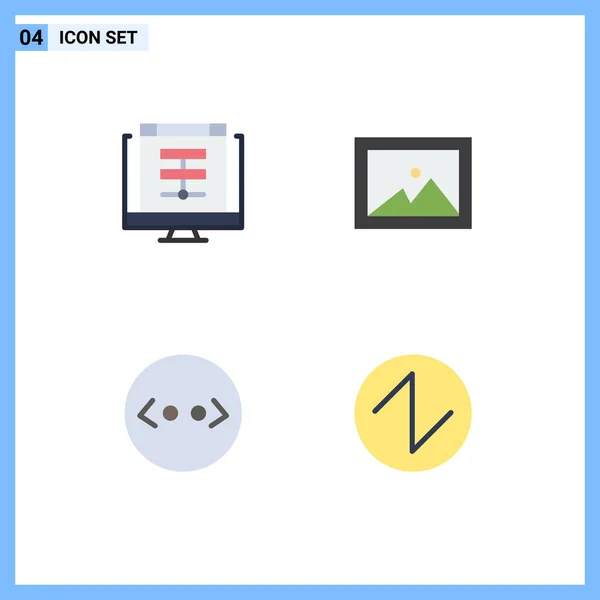 Conjunto Icones Modernos Símbolos Sinais Para Nuvem Código Online Imagem — Vetor de Stock