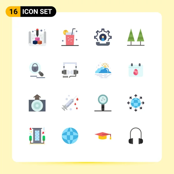 Set Modern Icons Symbols Signs Tree Nature Communication Forest Process — Stock Vector