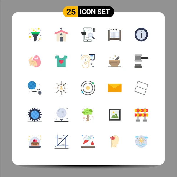 Conjunto Icones Modernos Símbolos Sinais Para Informações Berço Pesquisa Mau — Vetor de Stock