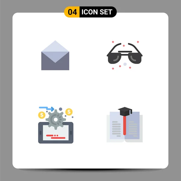 Benutzeroberfläche Flaches Icon Pack Moderner Zeichen Und Symbole Für Mail — Stockvektor