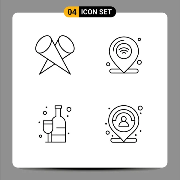 Creative Icons Modern Signs Design Elements Shopping Top Internet Things — стоковый вектор