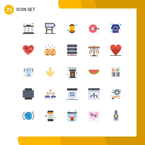 Set Modern Icons Sysymbols Signs Shirt Print Culture Handicraft Embroidery — Vector de stock