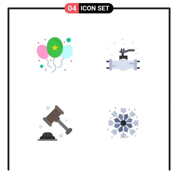 Pack Modern Flat Icons Signs Symbols Web Print Media Balloons — Stock Vector