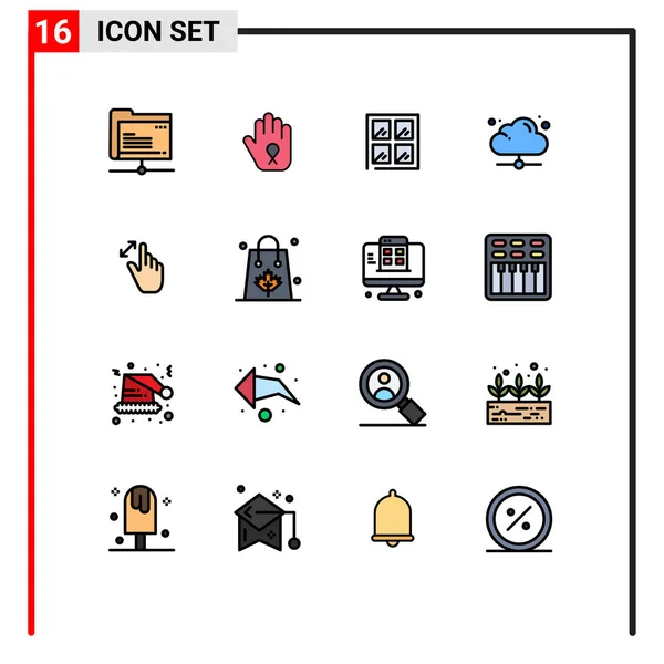 Set Modern Icons Symbols Signs Interface Expand Window Online Technology — Stock Vector