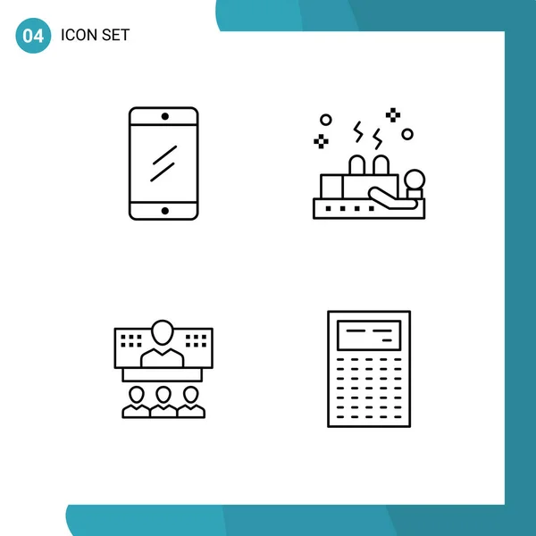 Set Von Modernen Symbolen Symbole Zeichen Für Mobiltelefone Unternehmen Studium — Stockvektor