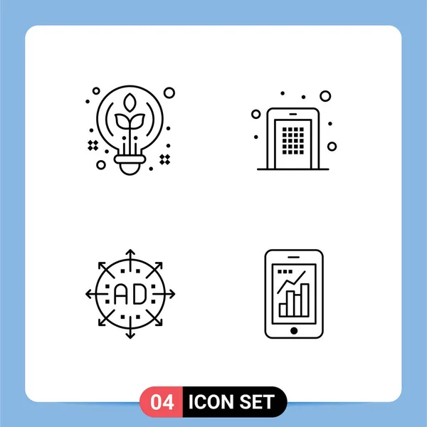 Creative Icons Modern Signs Sysymbols Creative Bulb Mobile Arrow Editable — Vector de stock