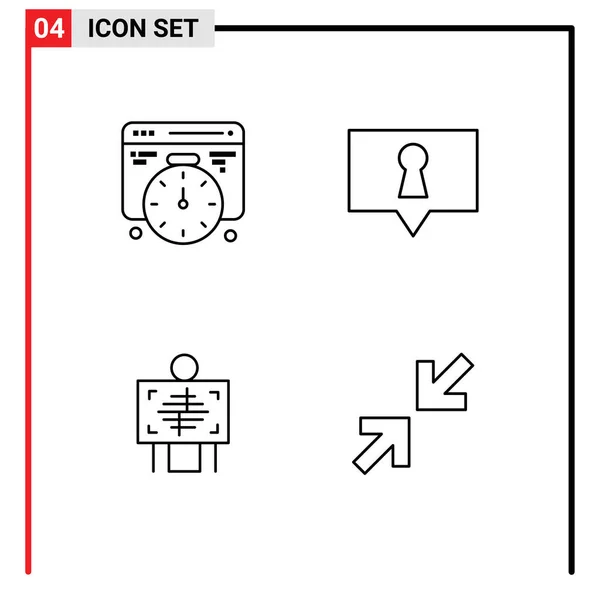 Pack Símbolos Signos Color Plano Línea Filtrado Modernos Para Medios — Archivo Imágenes Vectoriales