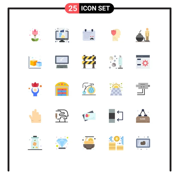 Universal Icon Symbols Group Modern Flat Colors Data Macho Dinheiro — Vetor de Stock