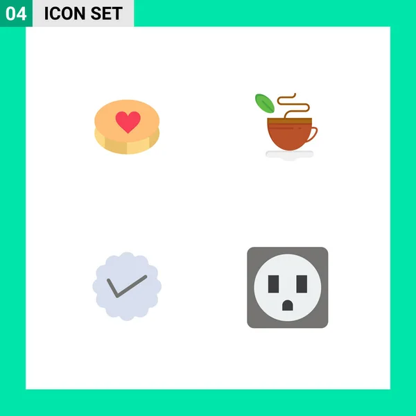 Editable Vector Line Pack Simple Flat Icons Favorite Media Loves — Vector de stock