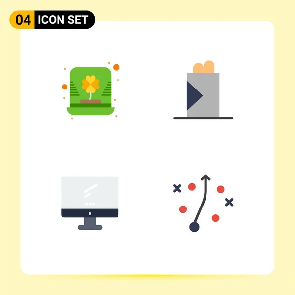 Gebruiker Interface Pack Van Basic Flat Icons Van Dag Monitor — Stockvector