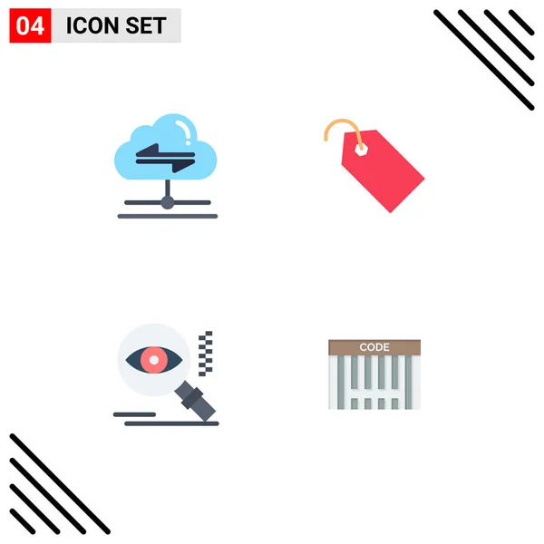 Flat Icon Pack Med Universella Symboler För Delning Sökning Data — Stock vektor