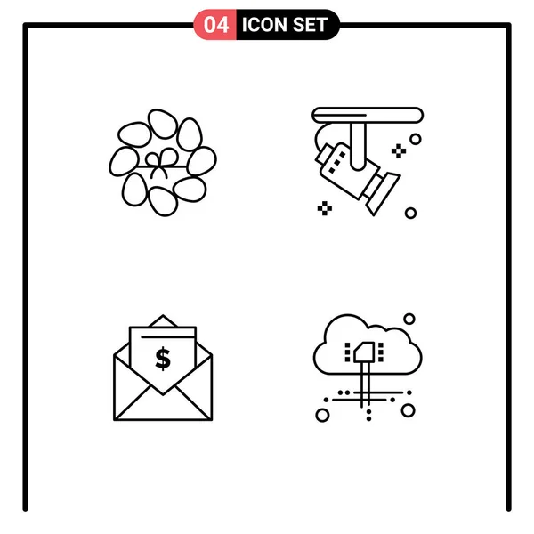 User Interface Line Pack Modern Signs Symbols Decoration Money Plant — Vetor de Stock