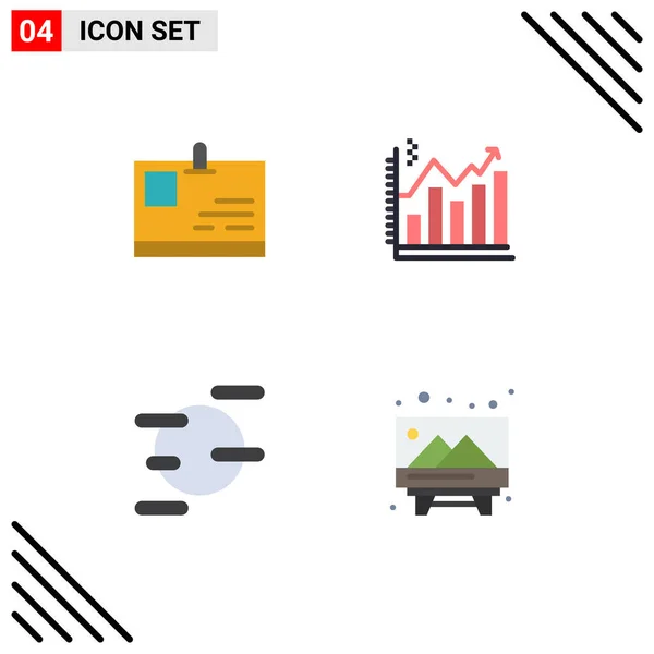 Set Vector Flat Icons Grid Card Science Pass Business Uranus — Stock Vector