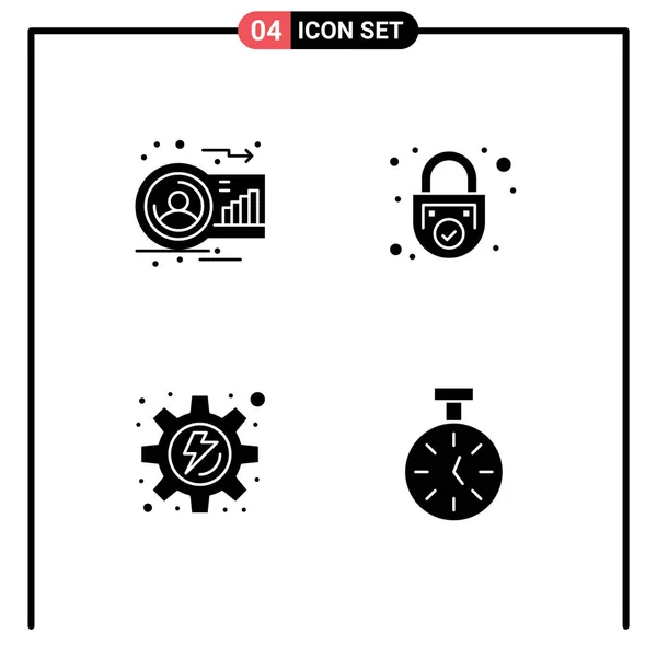 Icône Vectorielle Stock Pack Signes Symboles Ligne Pour Analyse Sécurité — Image vectorielle